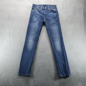 Levis‎ 511 Jeans Mens 32x34 Blue Slim Straight Mid Rise Dark Wash Stretch Denim